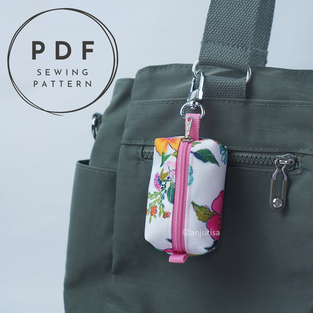 Cuby Pouch Sewing Pattern – Mini Boxy Zipper Keychain (PDF Pattern)