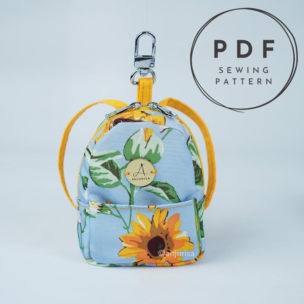 Bonnie Pouch Mini Backpack Sewing Pattern - Scrap Friendly Keychain Bag PDF (3 Sizes)