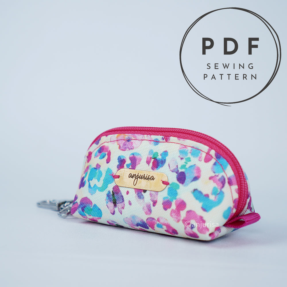 Arlia Pouch Sewing Pattern, Coin Purse, Mini Zipper Bag, Keychain - 3 Sizes
