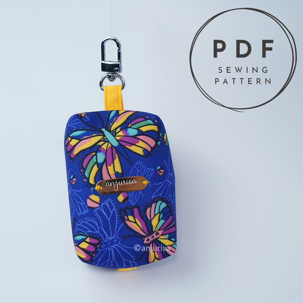 Cuby Pouch Sewing Pattern – Mini Boxy Zipper Keychain (PDF Pattern)