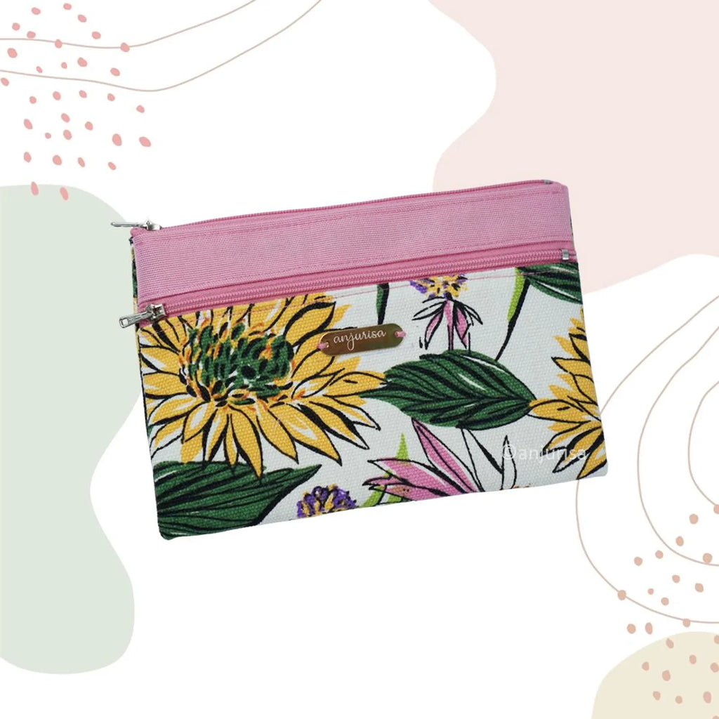 Dual Zip Pouch Sewing Pattern: Beginner-Friendly PDF Template (5 Sizes)