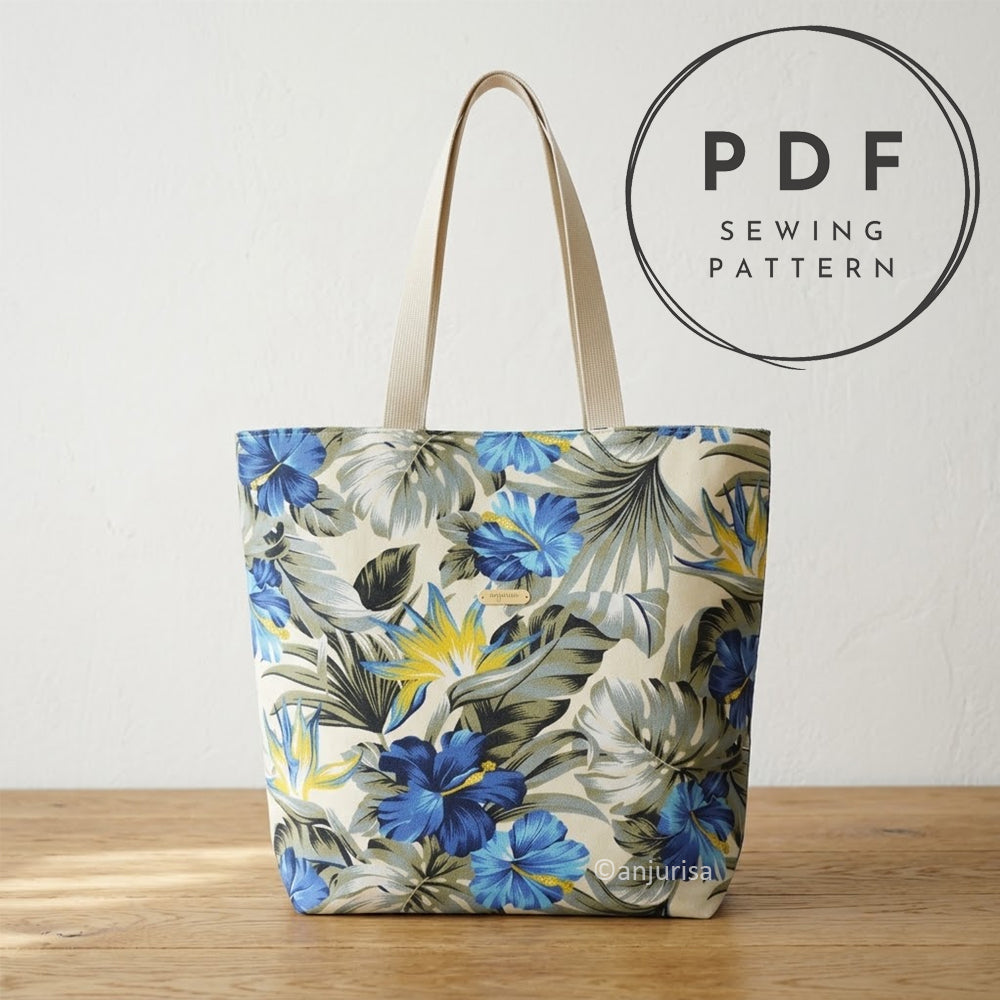 Fira Tote PDF Sewing Pattern — Beginner-Friendly Structured Tote Bag, 3 Sizes