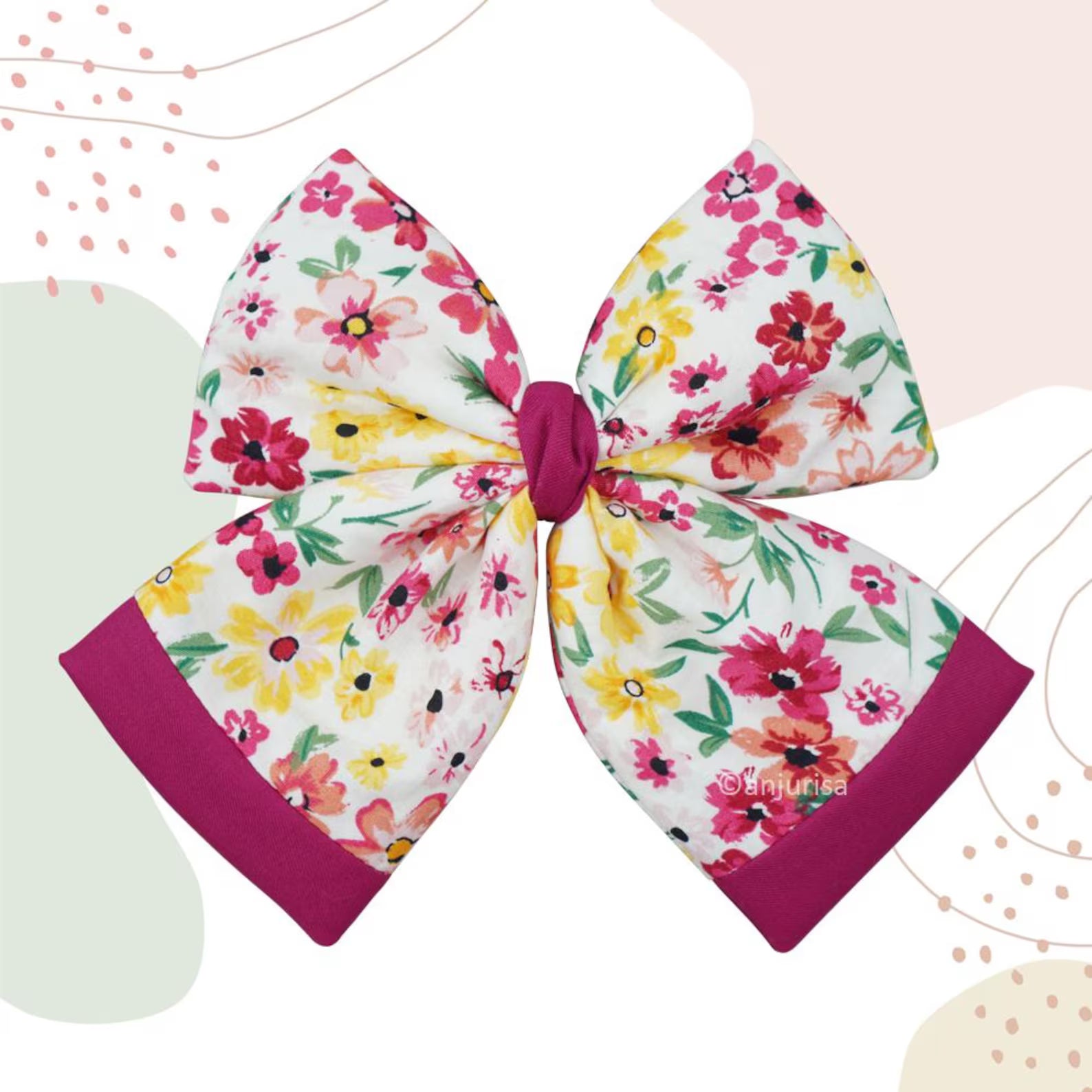 Talia Bow Sewing Pattern: DIY Hair Bow Template (PDF Download, 5 Sizes)