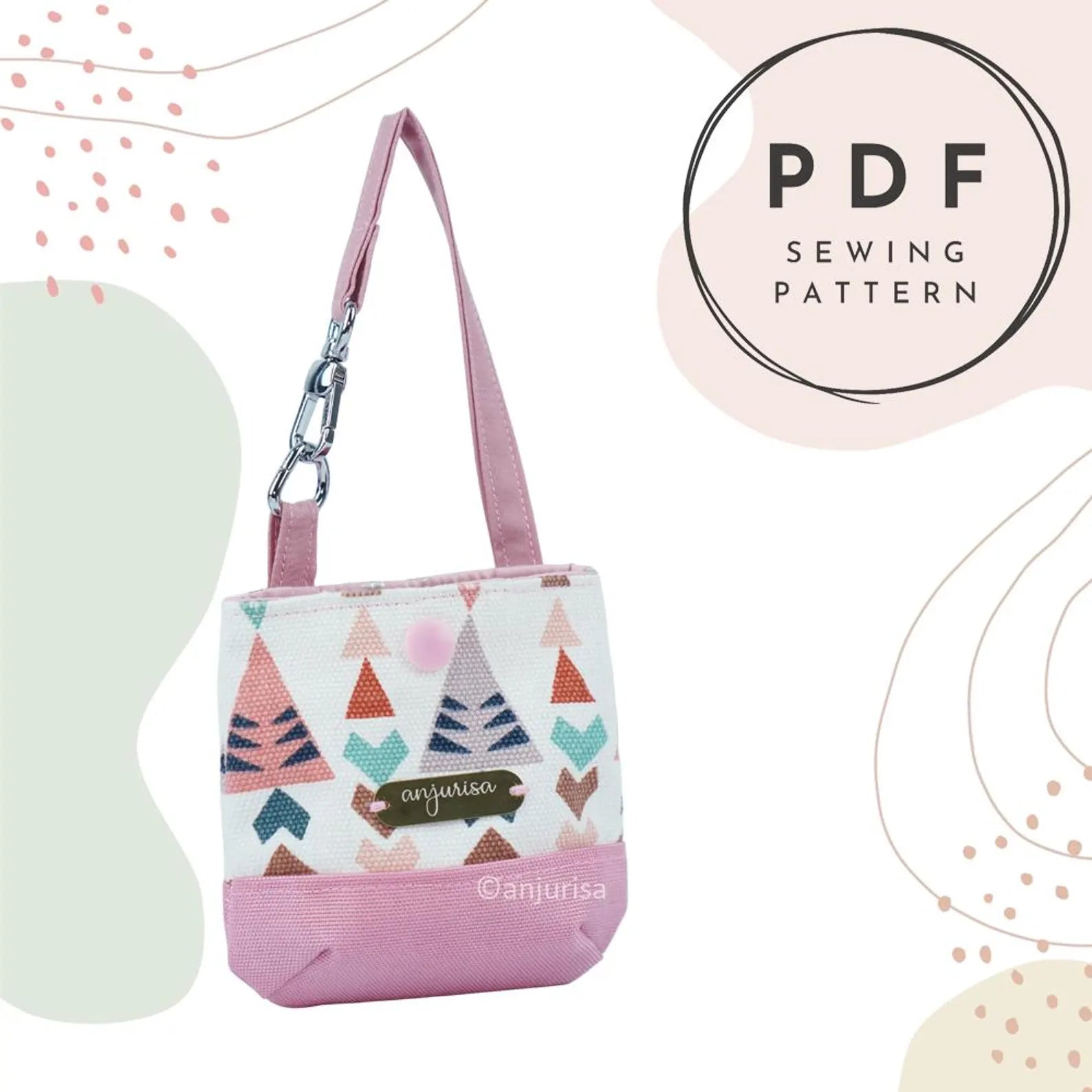 Totie Pouch Sewing Pattern: Mini Tote Keychain, Beginner-Friendly (PDF)