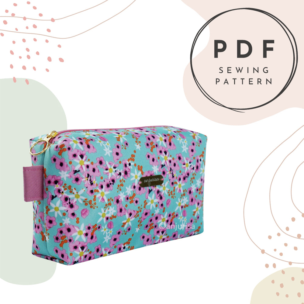 Lufi Boxy Pouch Sewing Pattern – DIY PDF Template with Zipper – Beginner Friendly