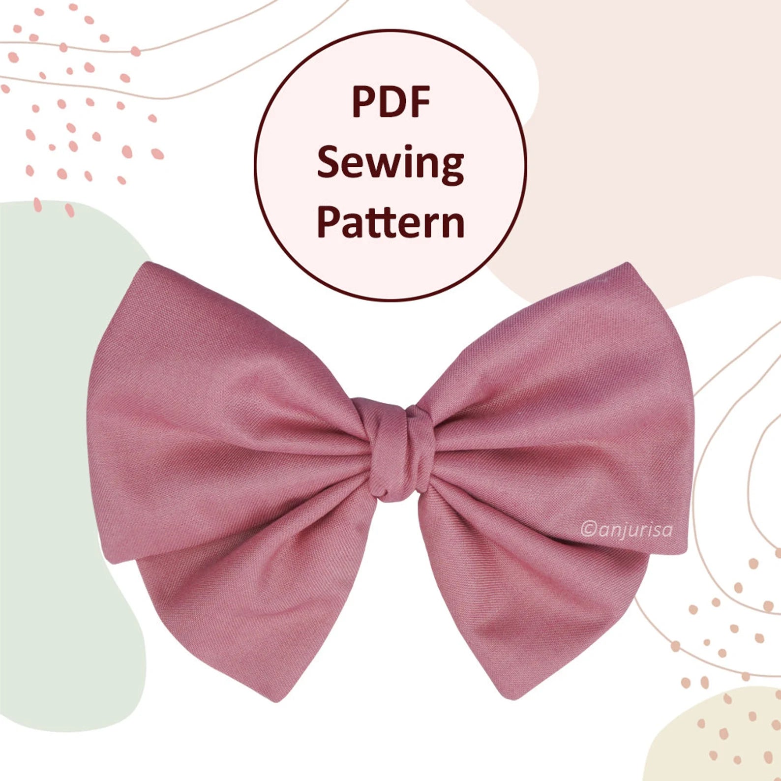 Dainty Bow Sewing Pattern: DIY Hair Accessory (PDF Pattern)