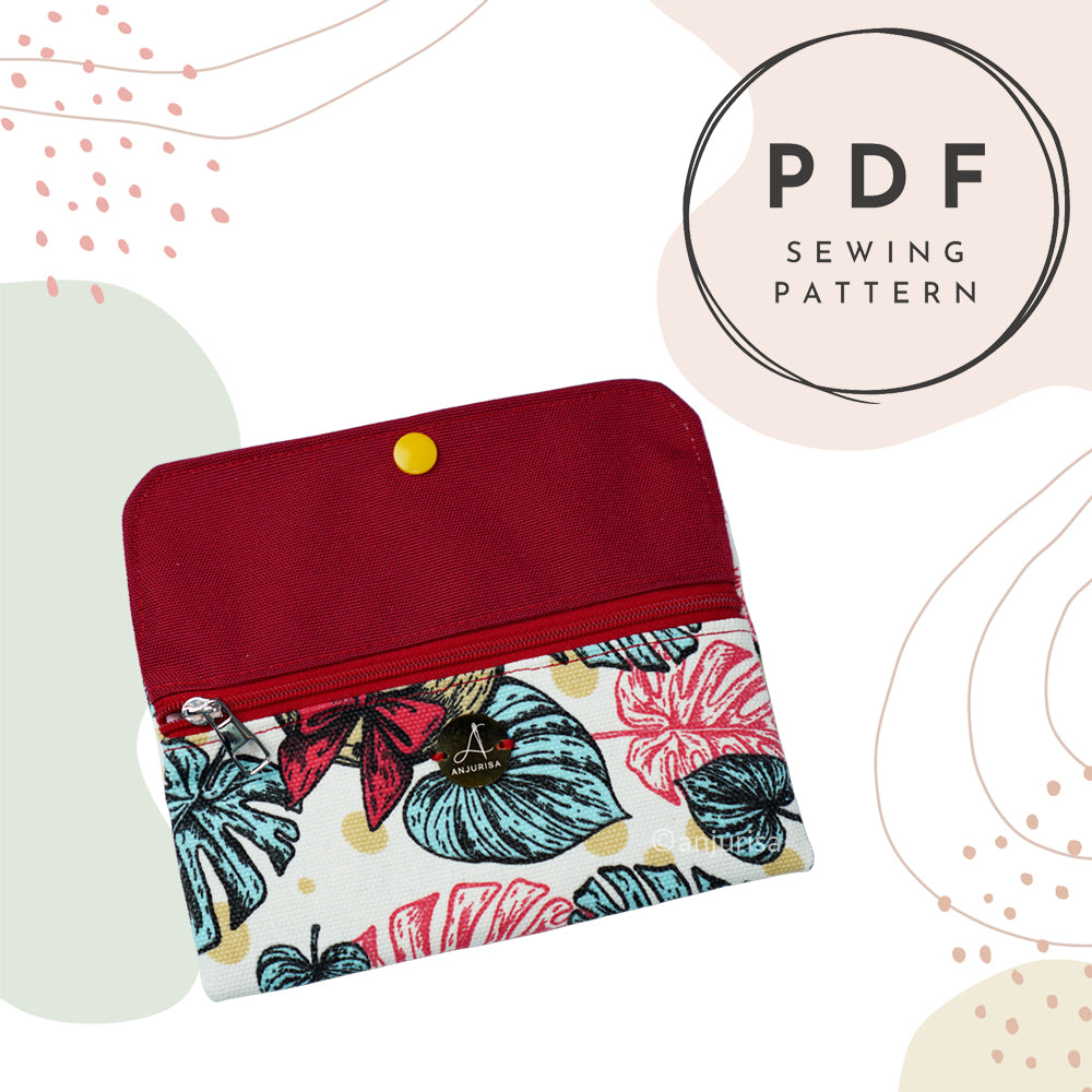 Millie Pouch PDF Pattern, Compact Two Pocket Zipper Pouch, 4 Sizes