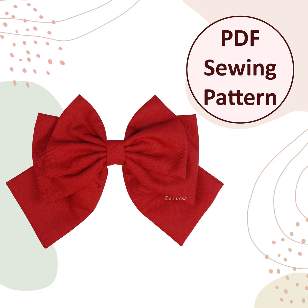 Triace Bow Sewing Pattern - Multi-Layered DIY Bows Template (PDF Pattern)