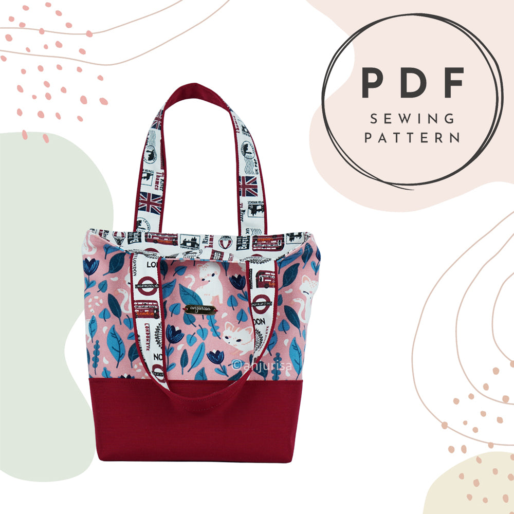 Reina Tote Reversible Bag Sewing Pattern PDF — Beginner Friendly Tote Bag Tutorial — 3 Sizes Included