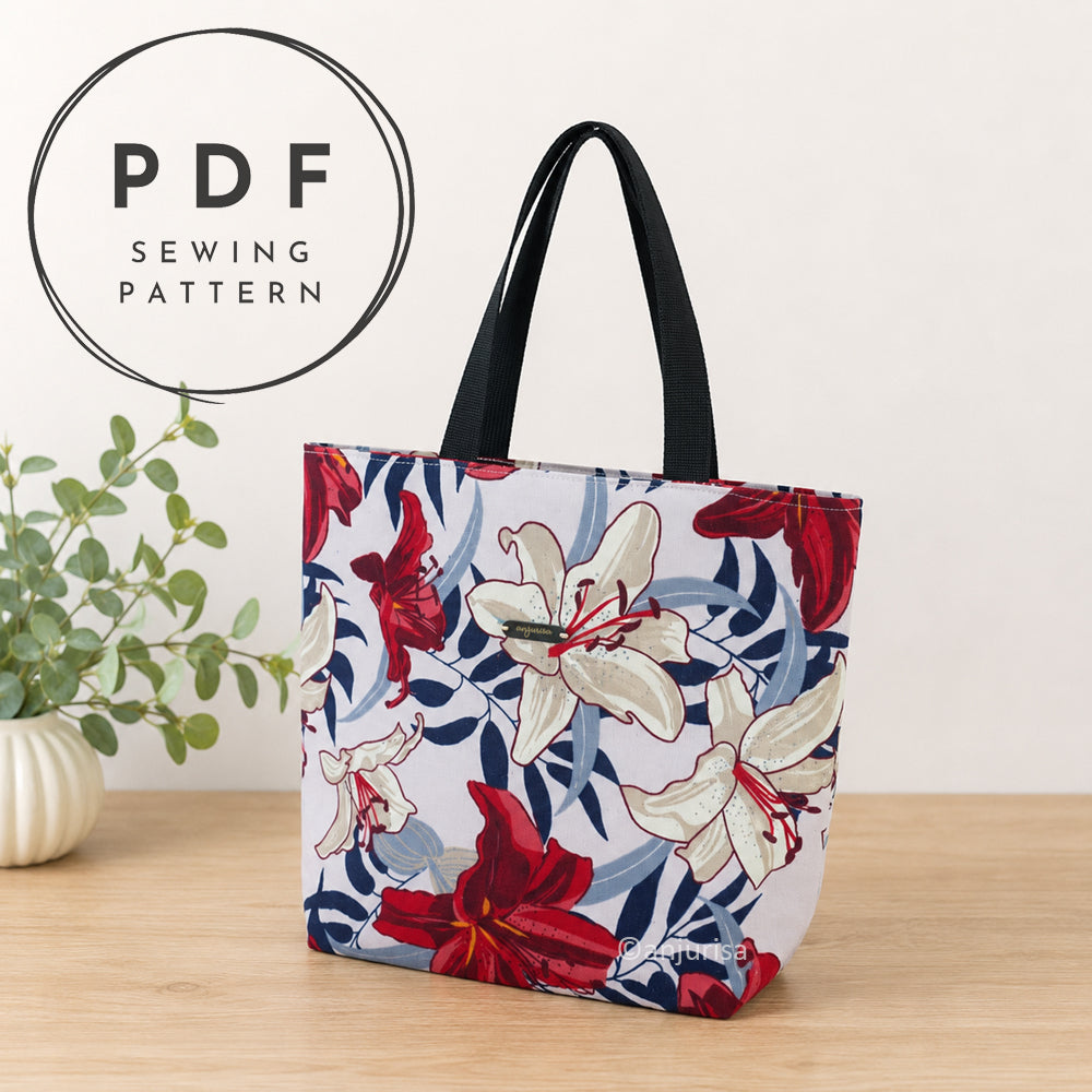 Fira Tote PDF Sewing Pattern — Beginner-Friendly Structured Tote Bag, 3 Sizes