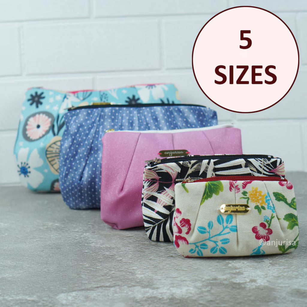 Shellie Pouch Sewing Pattern: Beginner-Friendly PDF Guide (5 Sizes)
