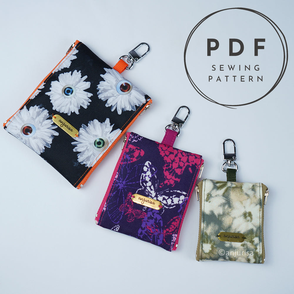 Riley Pouch Sewing Pattern - Two-Sided Zipper Keychain Pouch
