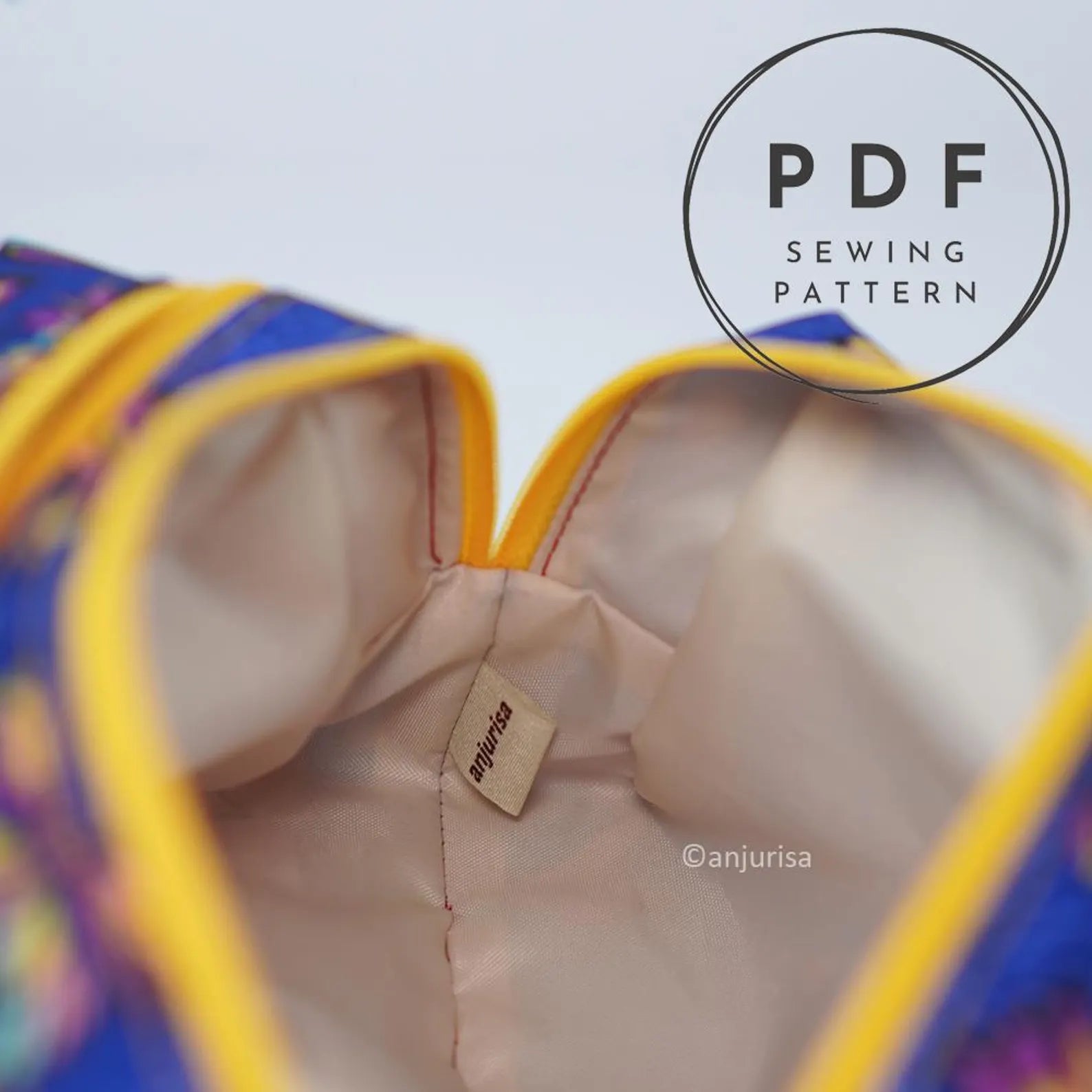 Zeni Boxy Pouch Sewing Pattern - Double Zipper PDF Template for Intermediate Sewers