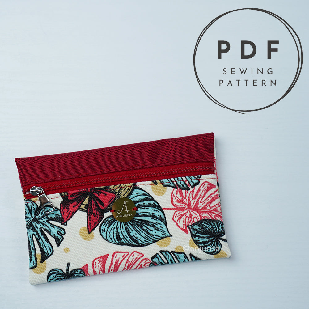 Millie Pouch PDF Pattern, Compact Two Pocket Zipper Pouch, 4 Sizes