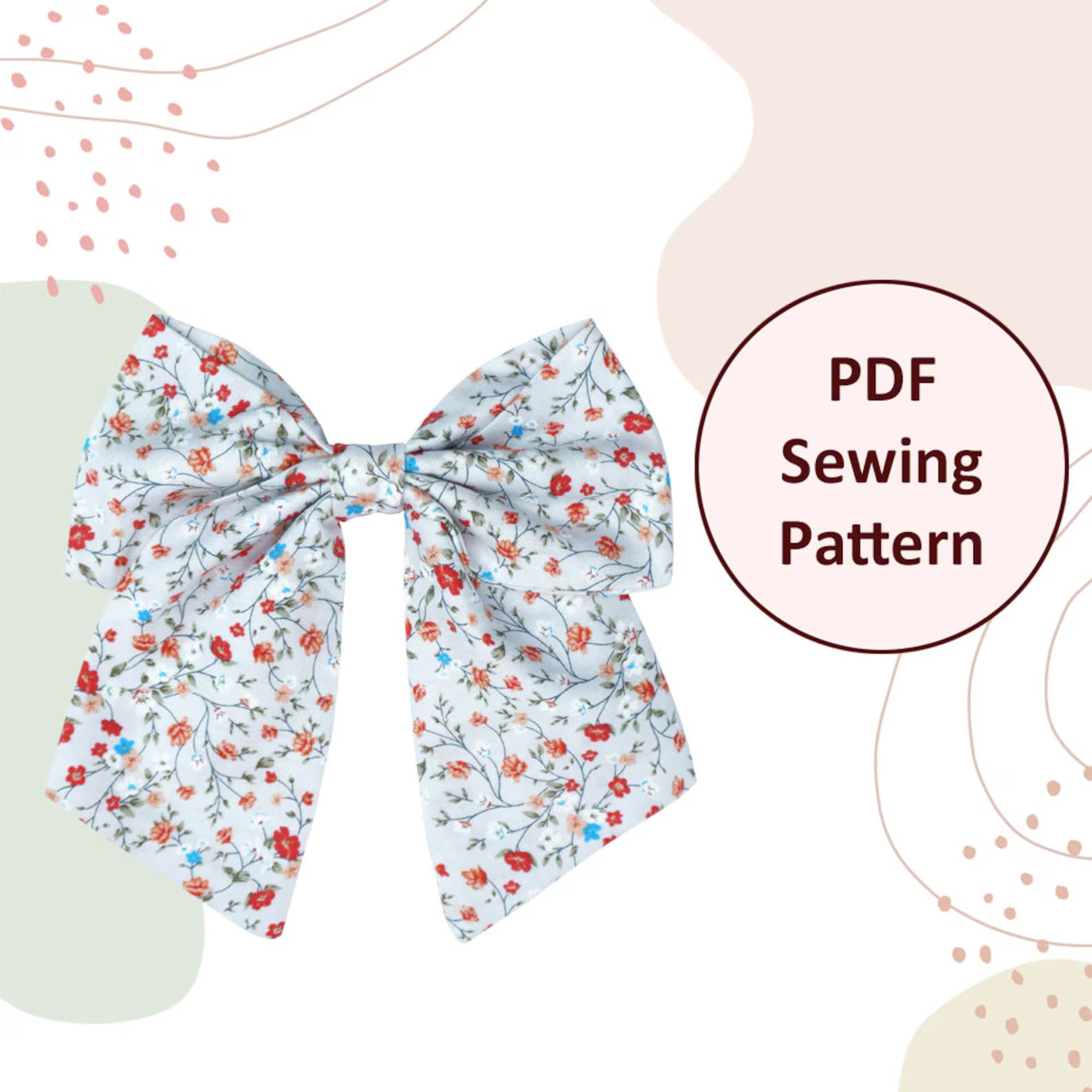 Sailor Bow Sewing Pattern: DIY Hair Bow Template (PDF Download)