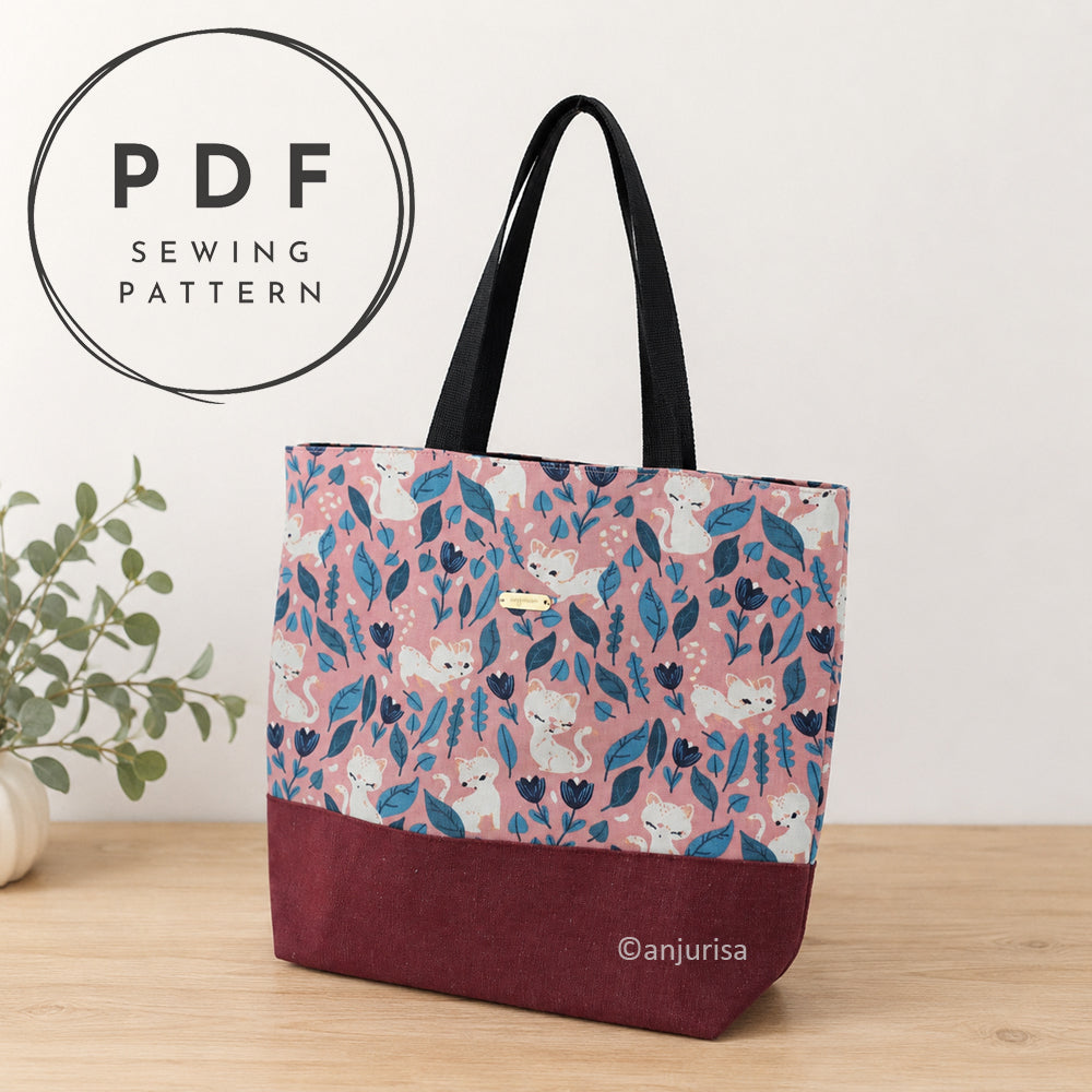 Fira Tote PDF Sewing Pattern — Beginner-Friendly Structured Tote Bag, 3 Sizes