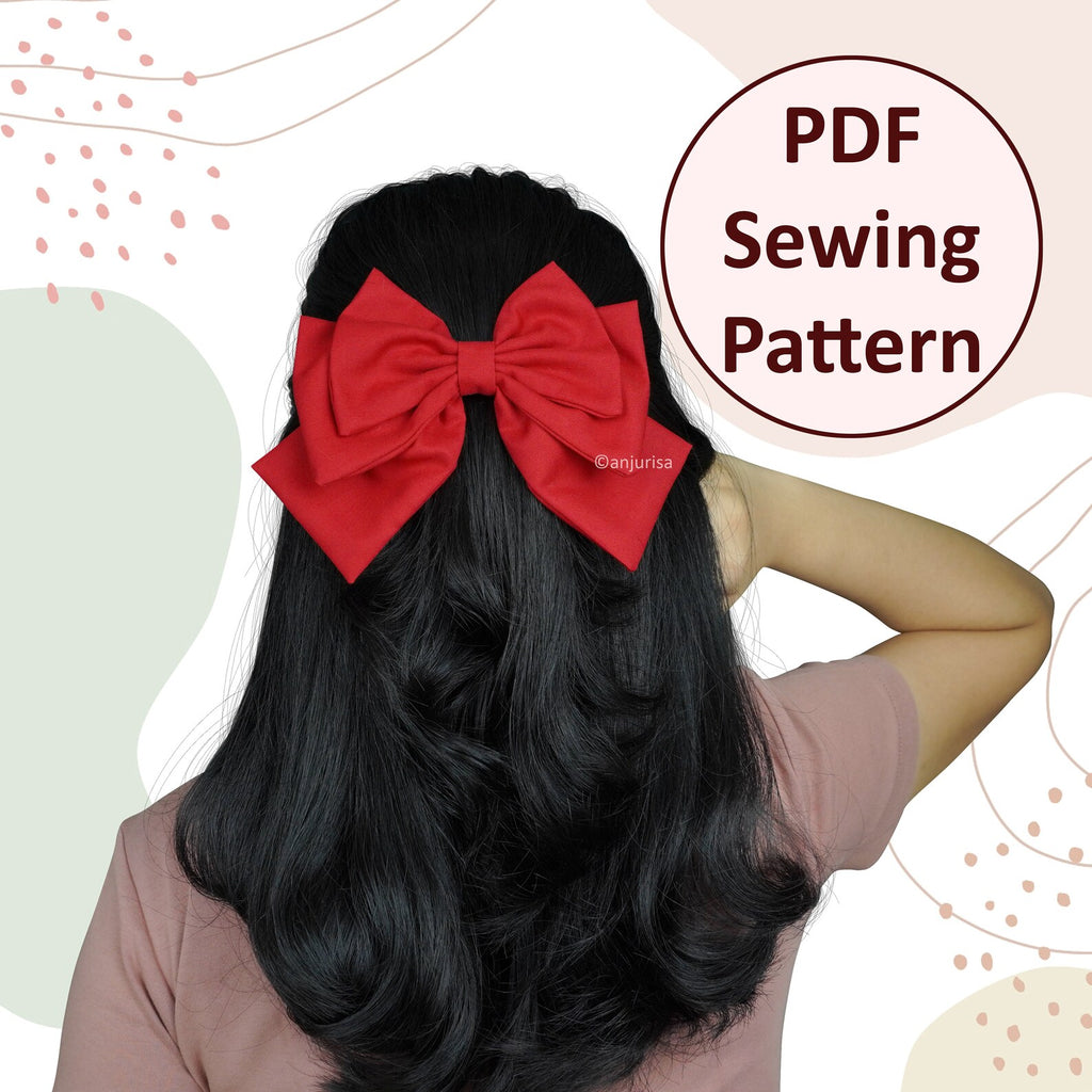 Triace Bow Sewing Pattern - Multi-Layered DIY Bows Template (PDF Pattern)