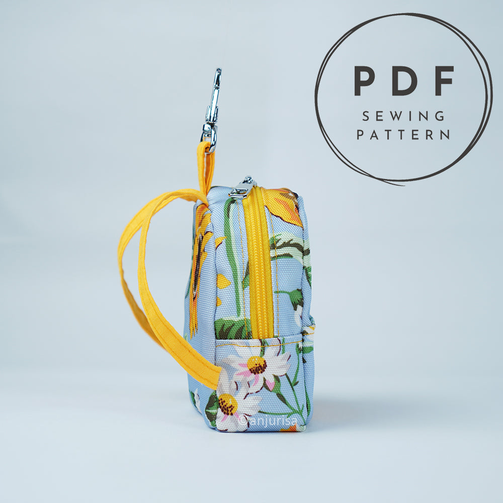 Bonnie Pouch Mini Backpack Sewing Pattern - Scrap Friendly Keychain Bag PDF (3 Sizes)