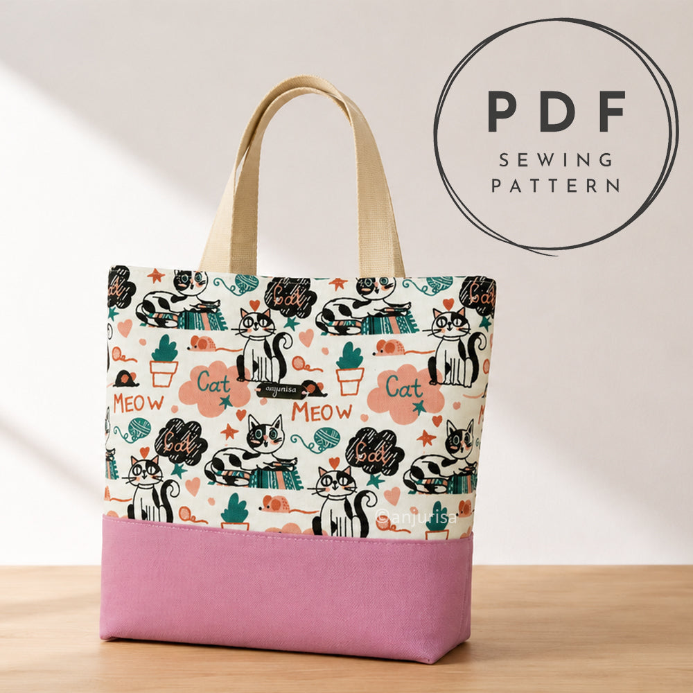 Reina Tote Reversible Bag Sewing Pattern PDF — Beginner Friendly Tote Bag Tutorial — 3 Sizes Included