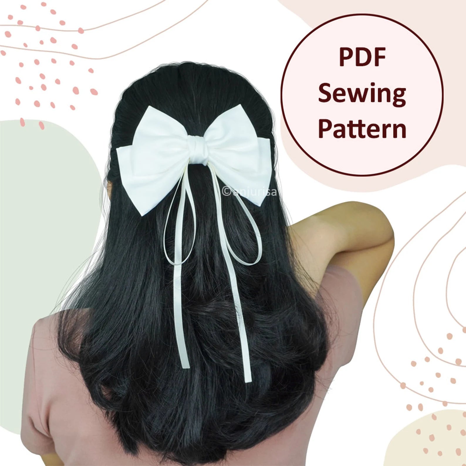 Elegant Bow Sewing Pattern: DIY Hair Bow Template (PDF Download)