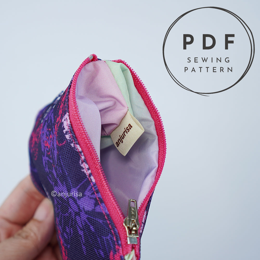 Riley Pouch Sewing Pattern - Two-Sided Zipper Keychain Pouch