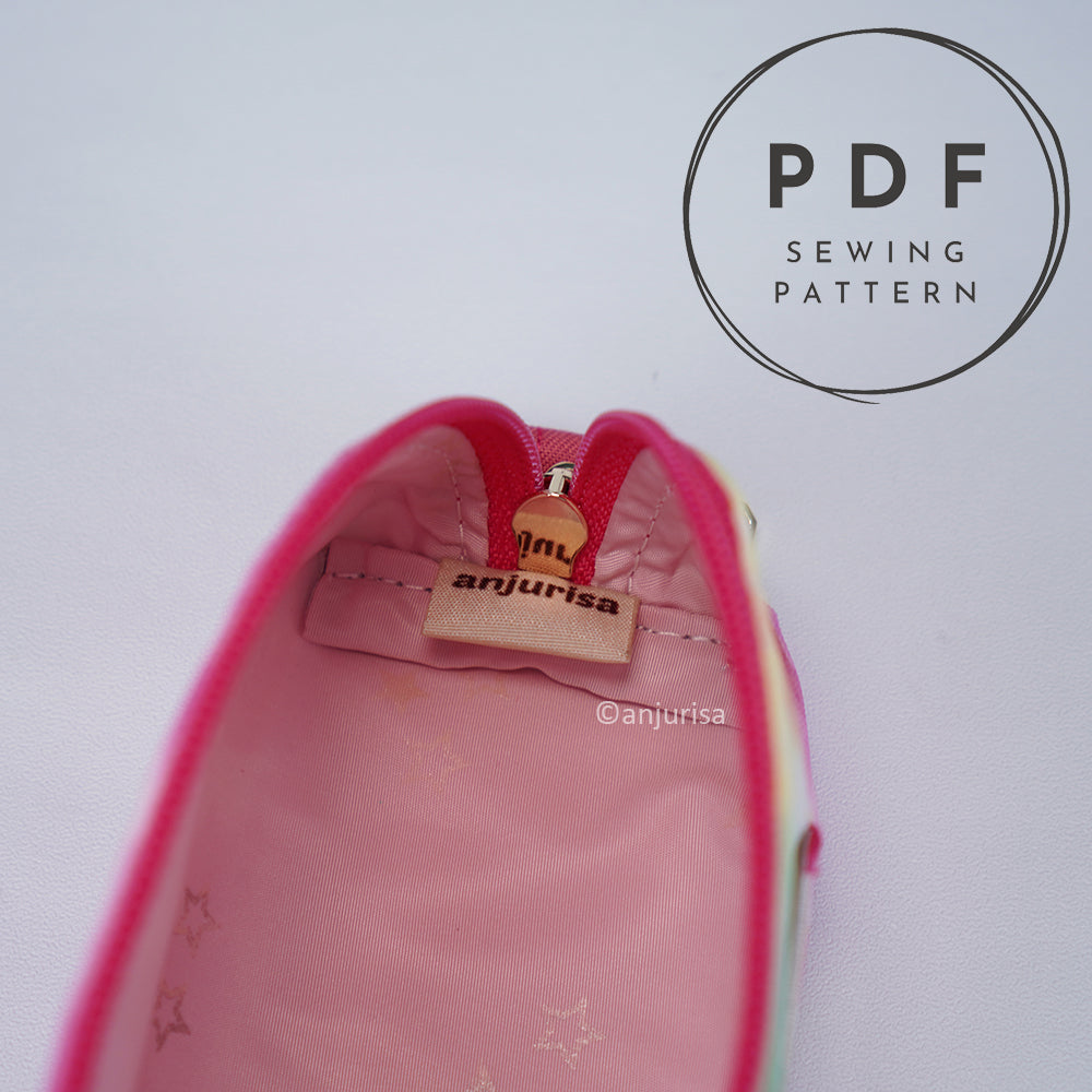 Arlia Pouch Sewing Pattern, Coin Purse, Mini Zipper Bag, Keychain - 3 Sizes