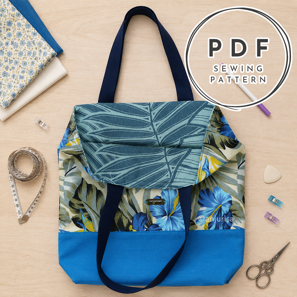 Reina Tote Reversible Bag Sewing Pattern PDF — Beginner Friendly Tote Bag Tutorial — 3 Sizes Included