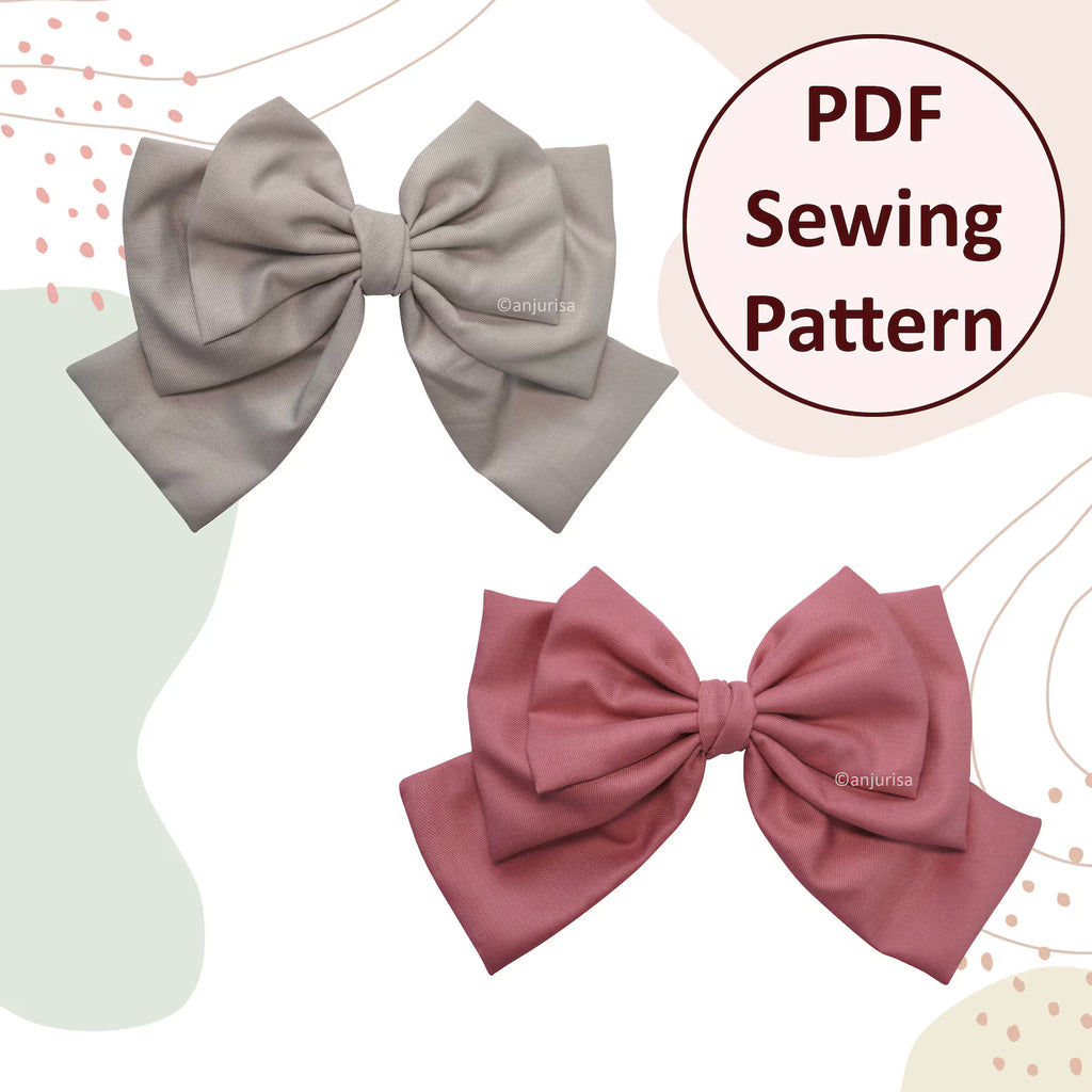 Triace Bow Sewing Pattern - Multi-Layered DIY Bows Template (PDF Pattern)