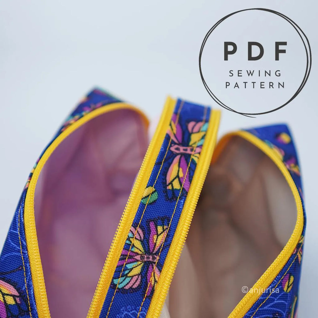 Zeni Boxy Pouch Sewing Pattern - Double Zipper PDF Template for Intermediate Sewers