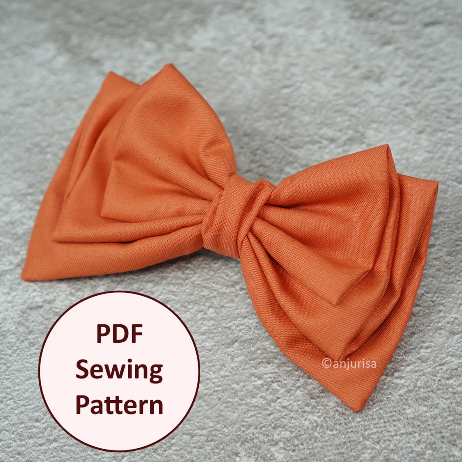 Kira Bow Sewing Pattern: DIY Hair Bow Template (PDF Download)