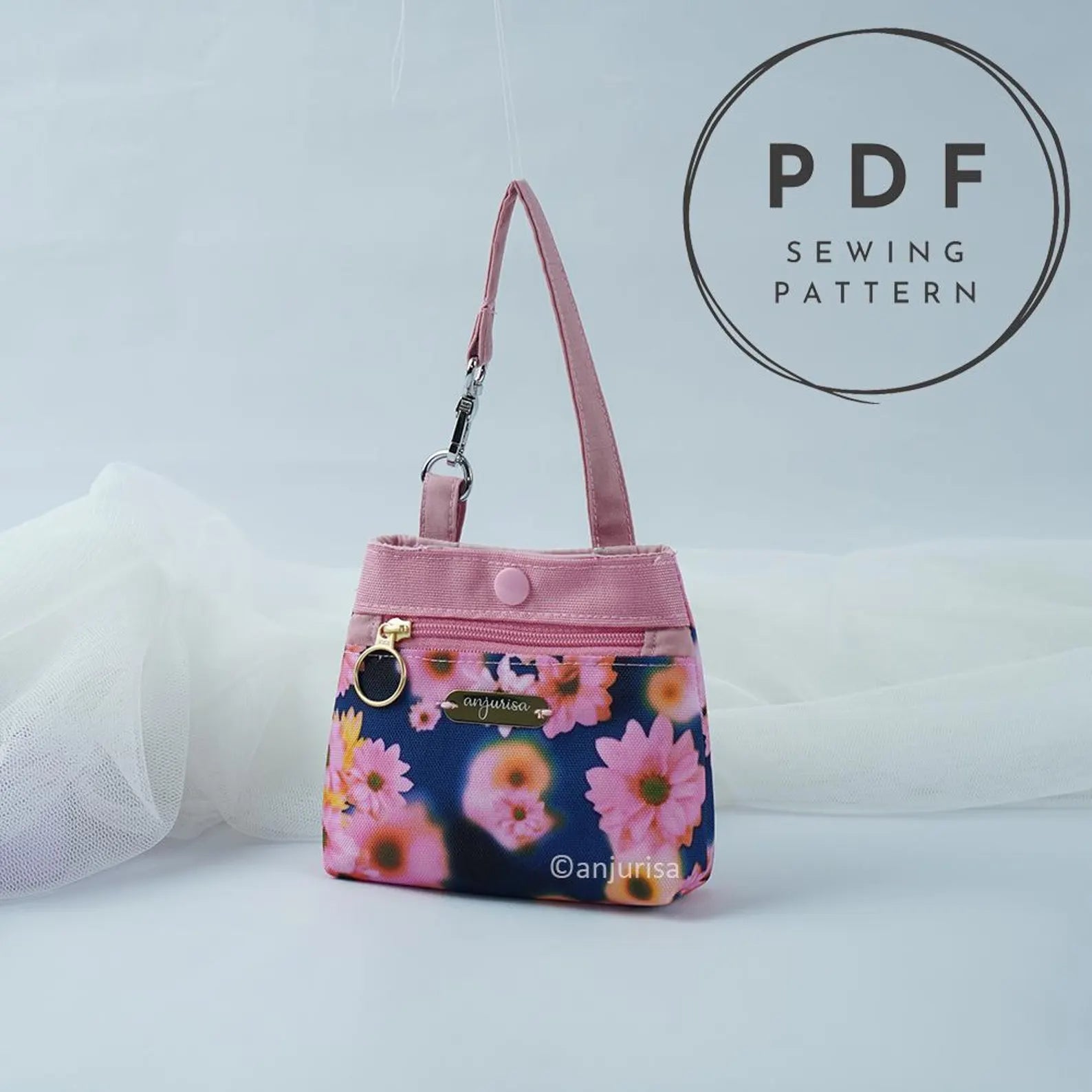 Poppy Pouch PDF Sewing Pattern | Zipper Pouch with Snap Pocket (Digital Download)