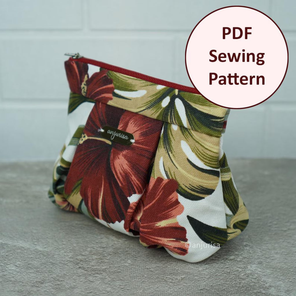Ruchelle Pouch Sewing Pattern: Structured Pleated Design (PDF Pattern)