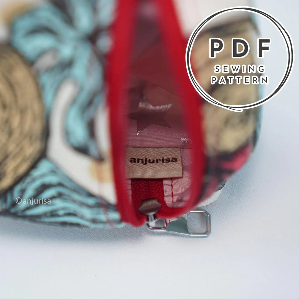 Kinan Pouch Sewing Pattern: Zipper Pouch / Mini Handbag Style (Beginner Friendly, 3 Sizes)