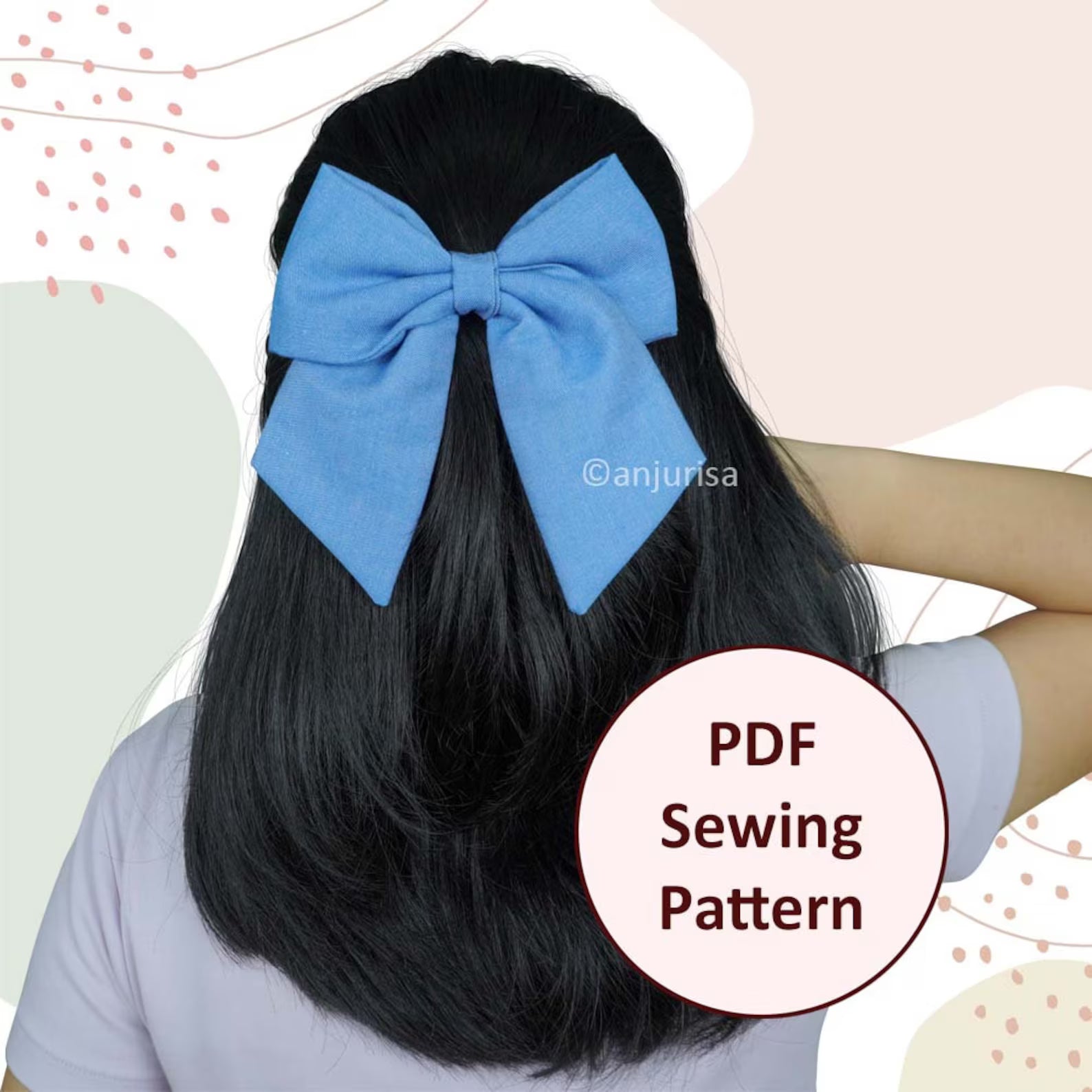 Sailor Bow Sewing Pattern: DIY Hair Bow Template (PDF Download)