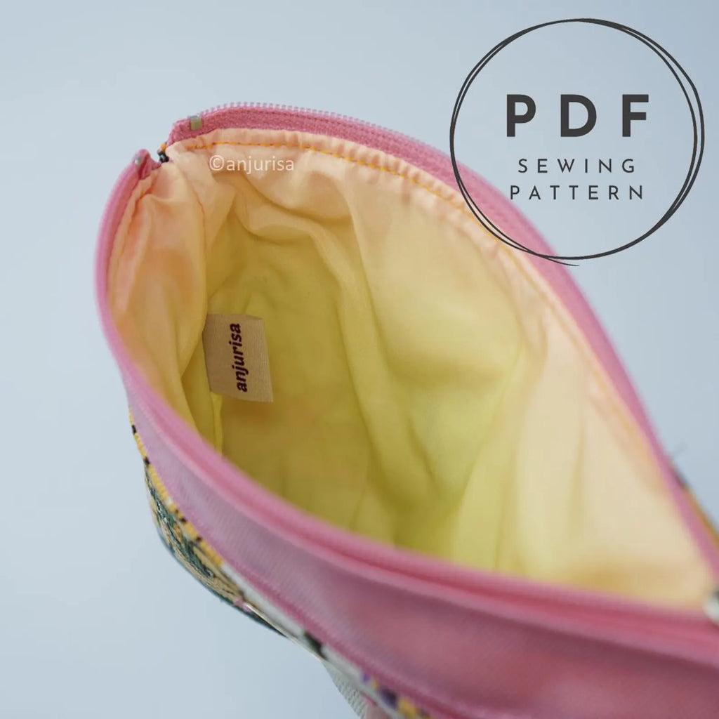 Dual Zip Pouch Sewing Pattern: Beginner-Friendly PDF Template (5 Sizes)