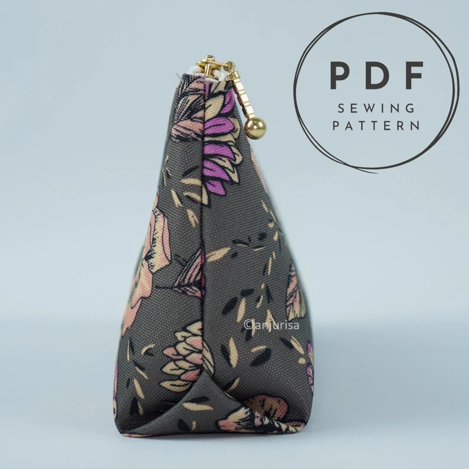 Wilo Pouch Sewing Pattern: Folded Base PDF Template (5 Sizes)