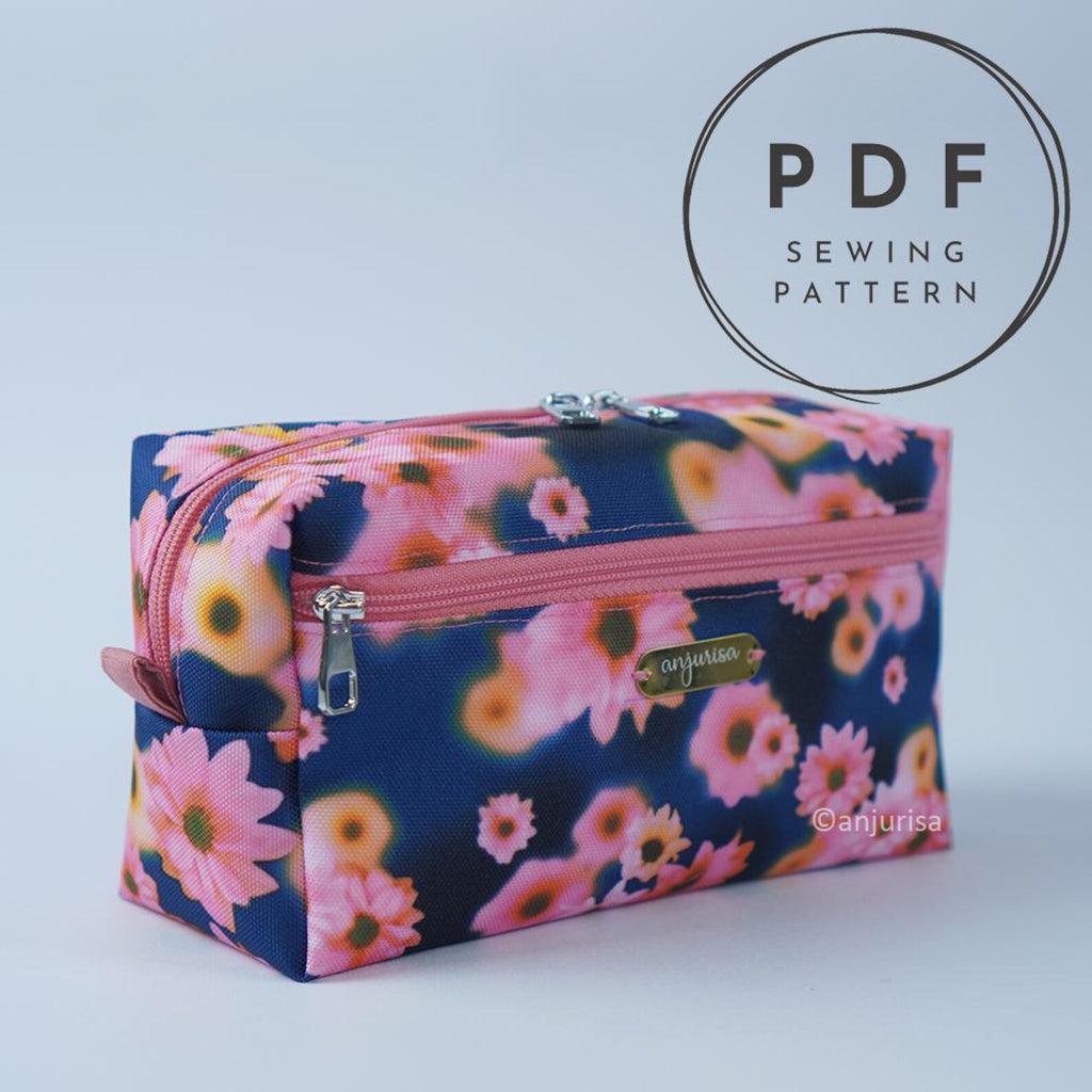 Gemi Boxy Pouch DIY Sewing Guide - Step-by-Step Templates for Boxy Dual-Zipper Pouches