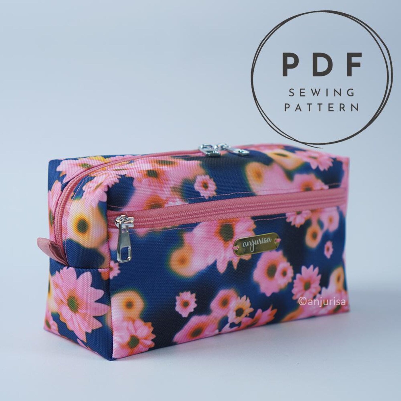 Gemi Boxy Pouch DIY Sewing Guide - Step-by-Step Templates for Boxy Dual-Zipper Pouches