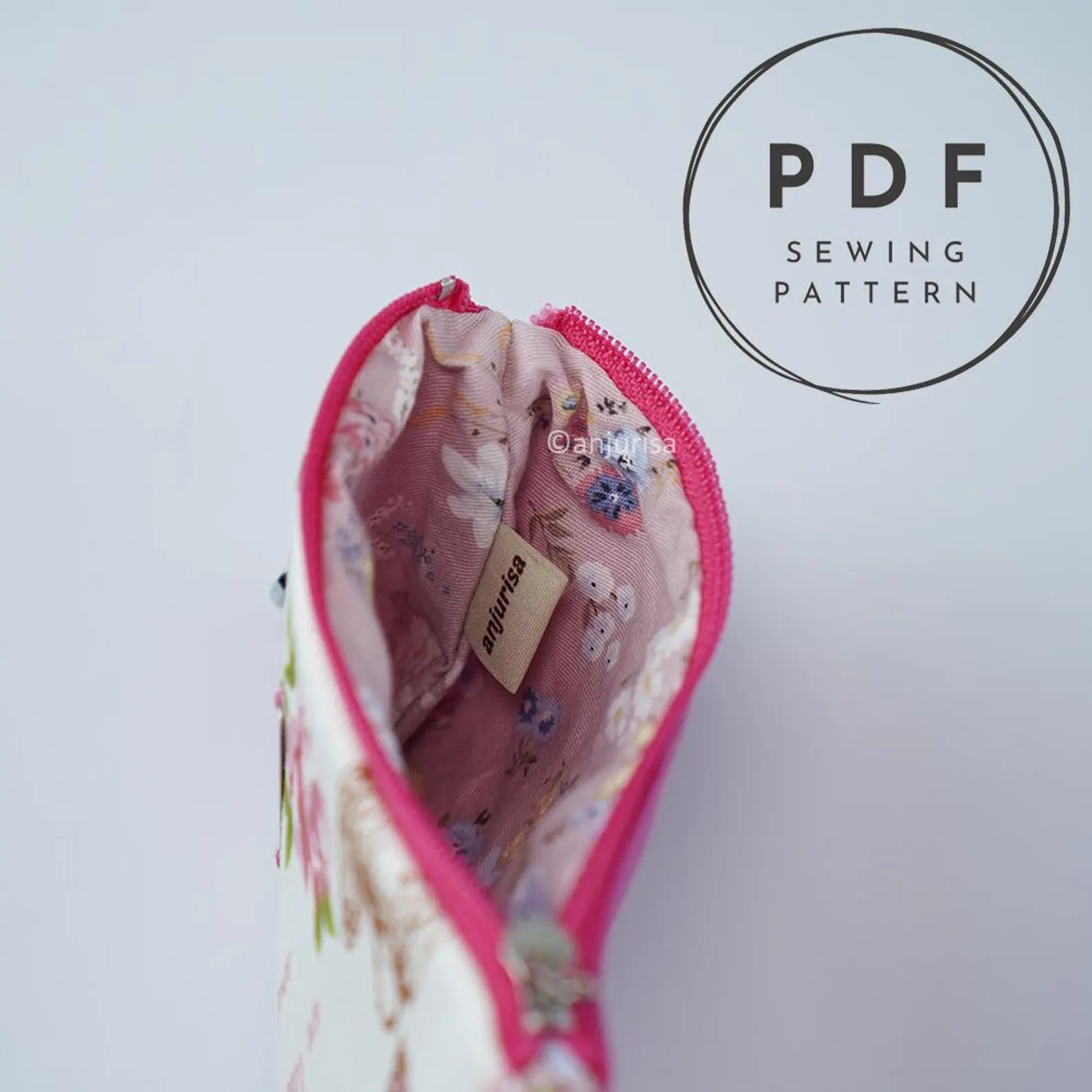 Reca Pouch Sewing Pattern: Zippered Coin Purse Template (PDF Pattern) - 3 Sizes