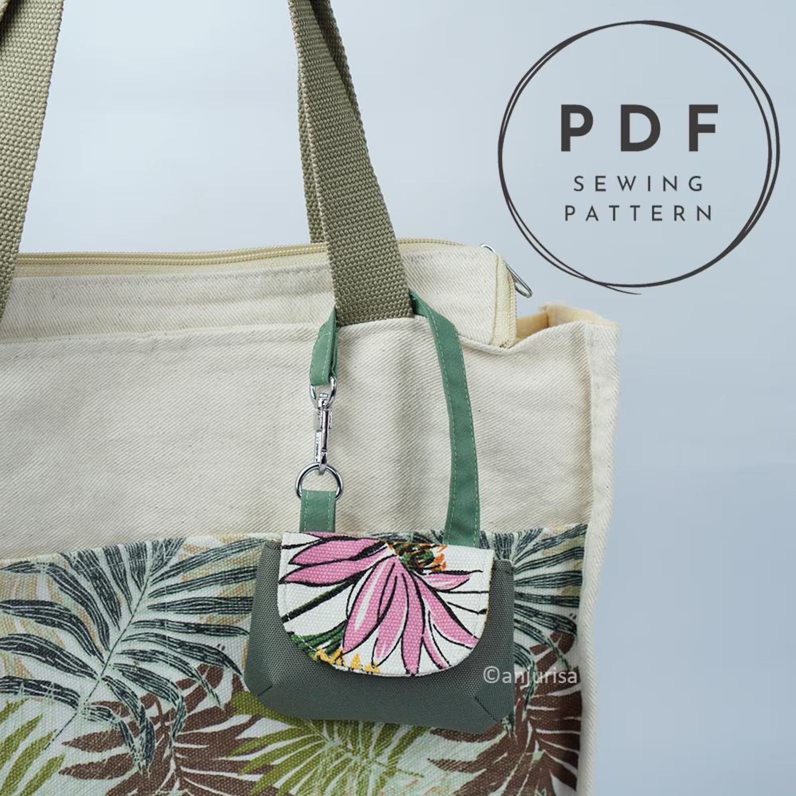 Mira Pouch Sewing Pattern: Keychain Mini Bag PDF Template
