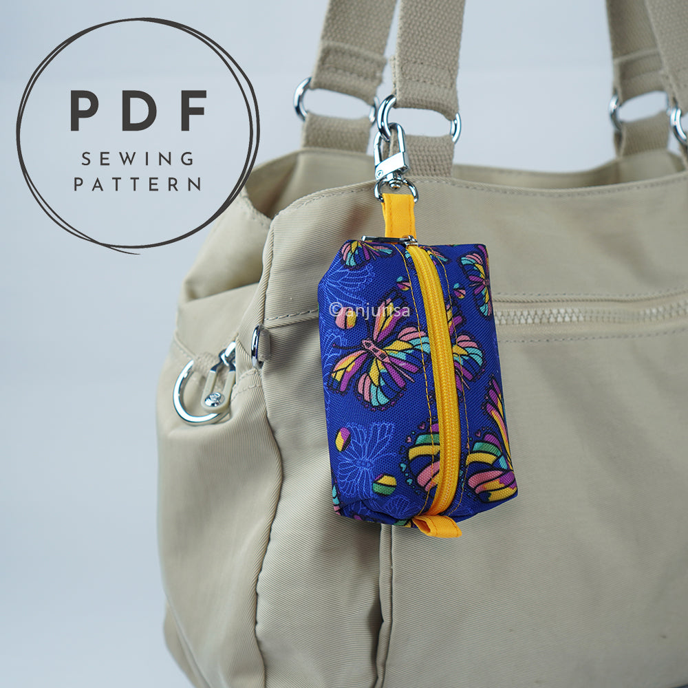 Cuby Pouch Sewing Pattern – Mini Boxy Zipper Keychain (PDF Pattern)