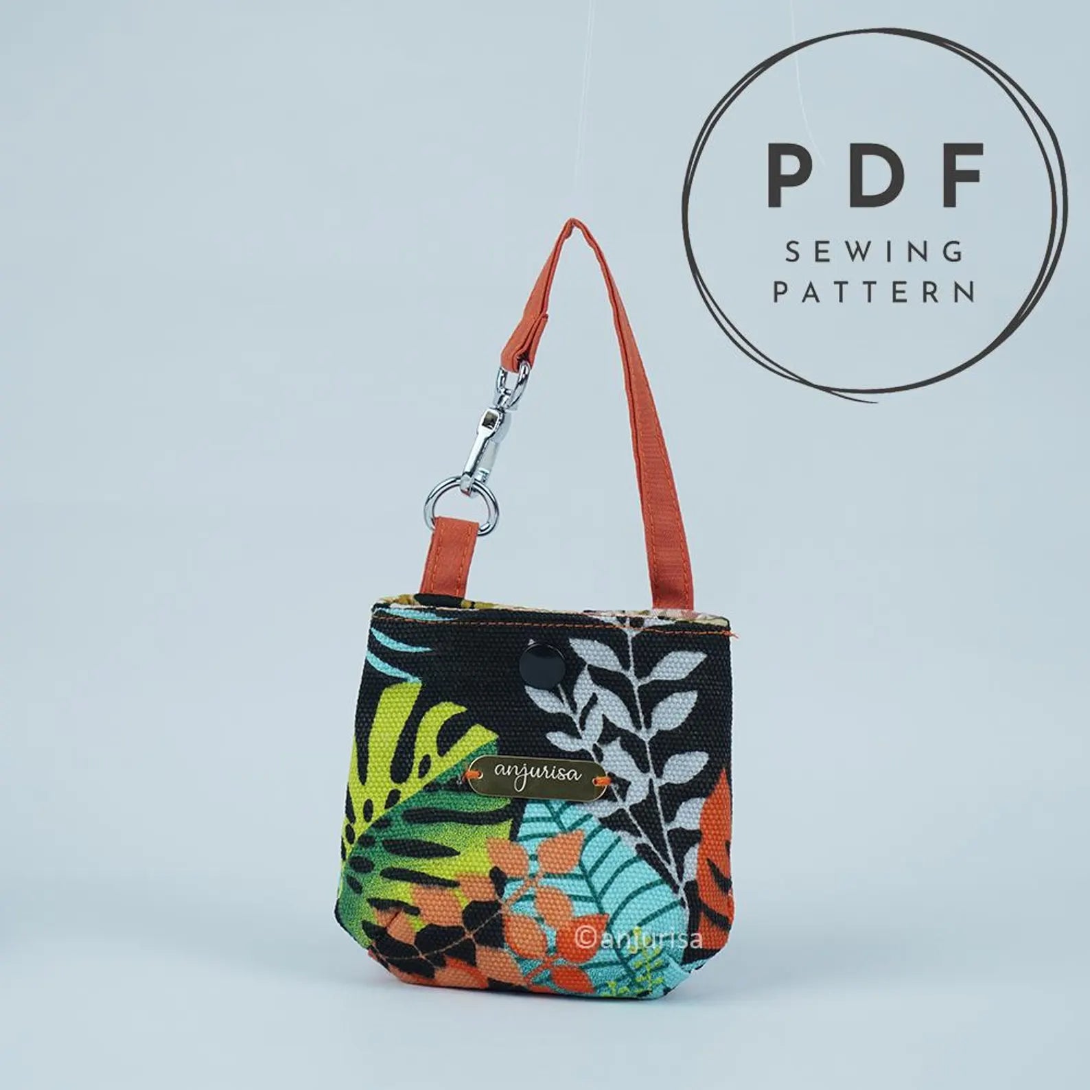 Totie Pouch Sewing Pattern: Mini Tote Keychain, Beginner-Friendly (PDF)
