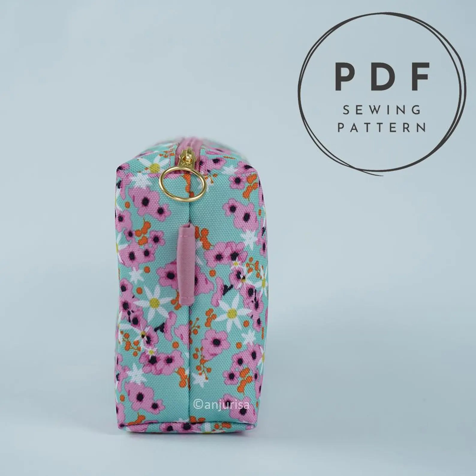 Lufi Boxy Pouch Sewing Pattern – DIY PDF Template with Zipper – Beginner Friendly