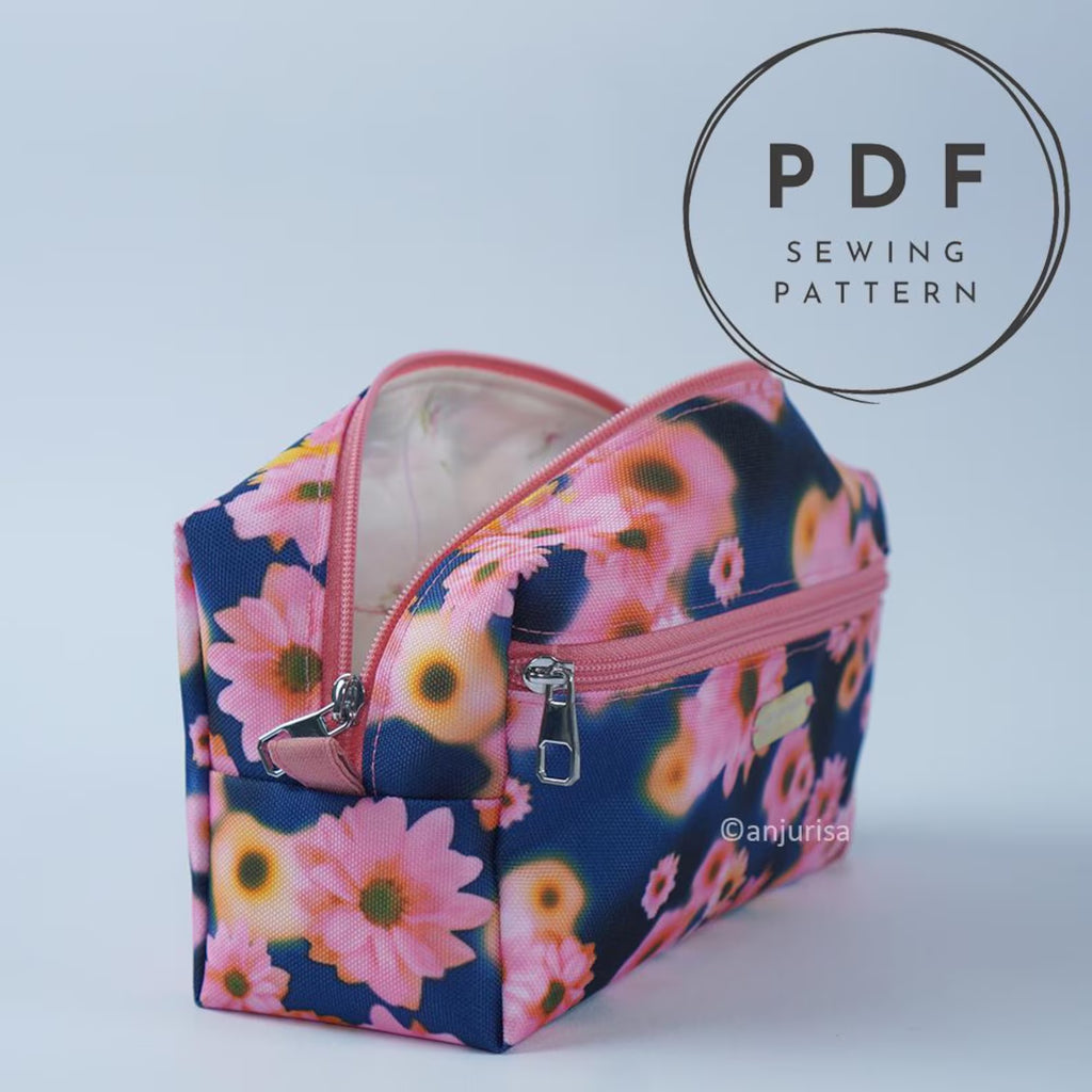 Gemi Boxy Pouch DIY Sewing Guide - Step-by-Step Templates for Boxy Dual-Zipper Pouches