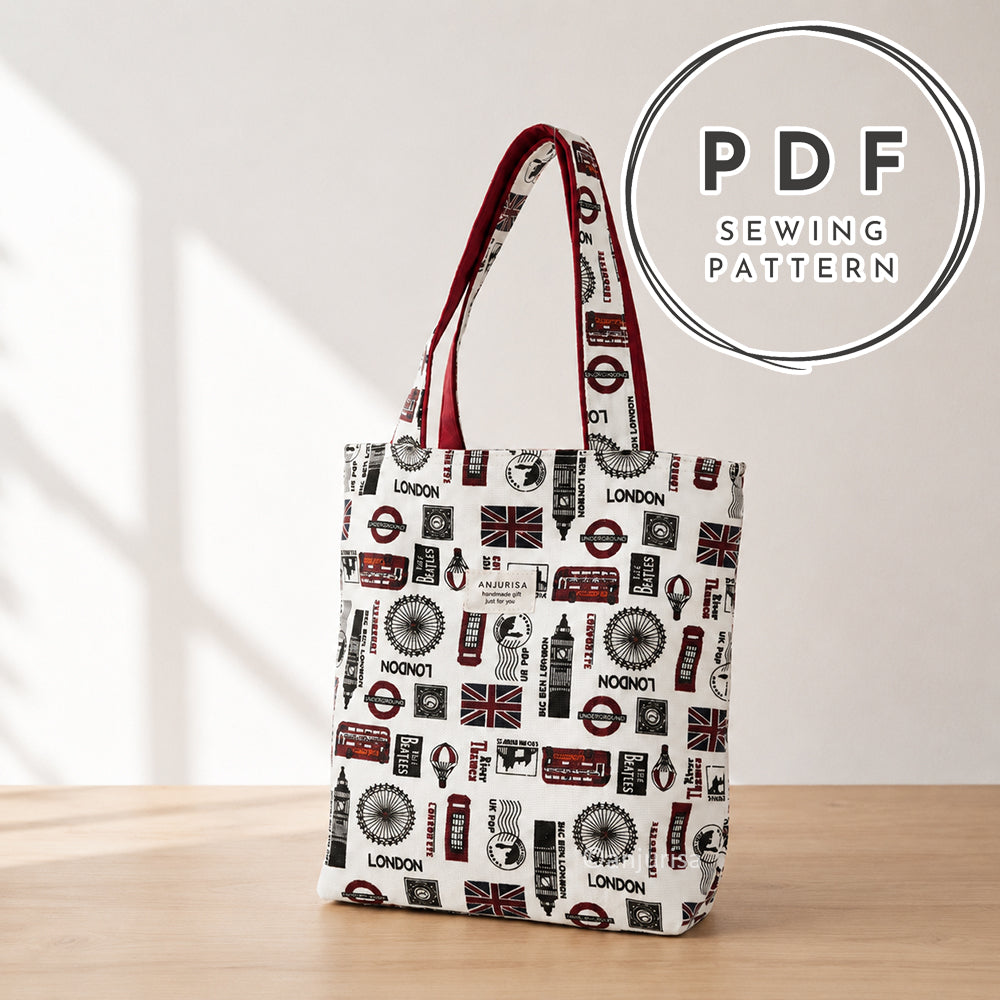 Reina Tote Reversible Bag Sewing Pattern PDF — Beginner Friendly Tote Bag Tutorial — 3 Sizes Included