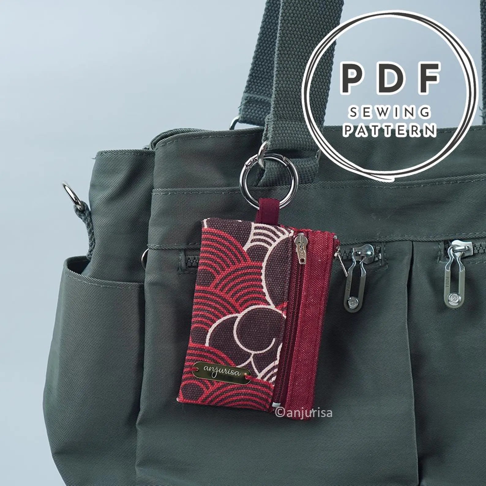 Dual Zip Pouch Sewing Pattern: Beginner-Friendly PDF Template (5 Sizes)