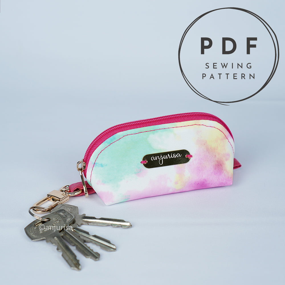 Arlia Pouch Sewing Pattern, Coin Purse, Mini Zipper Bag, Keychain - 3 Sizes
