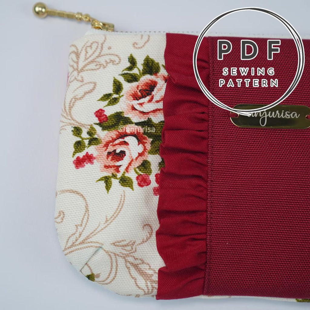 Belle Pouch Ruffled Sewing Pattern: Beginner-Friendly PDF Template