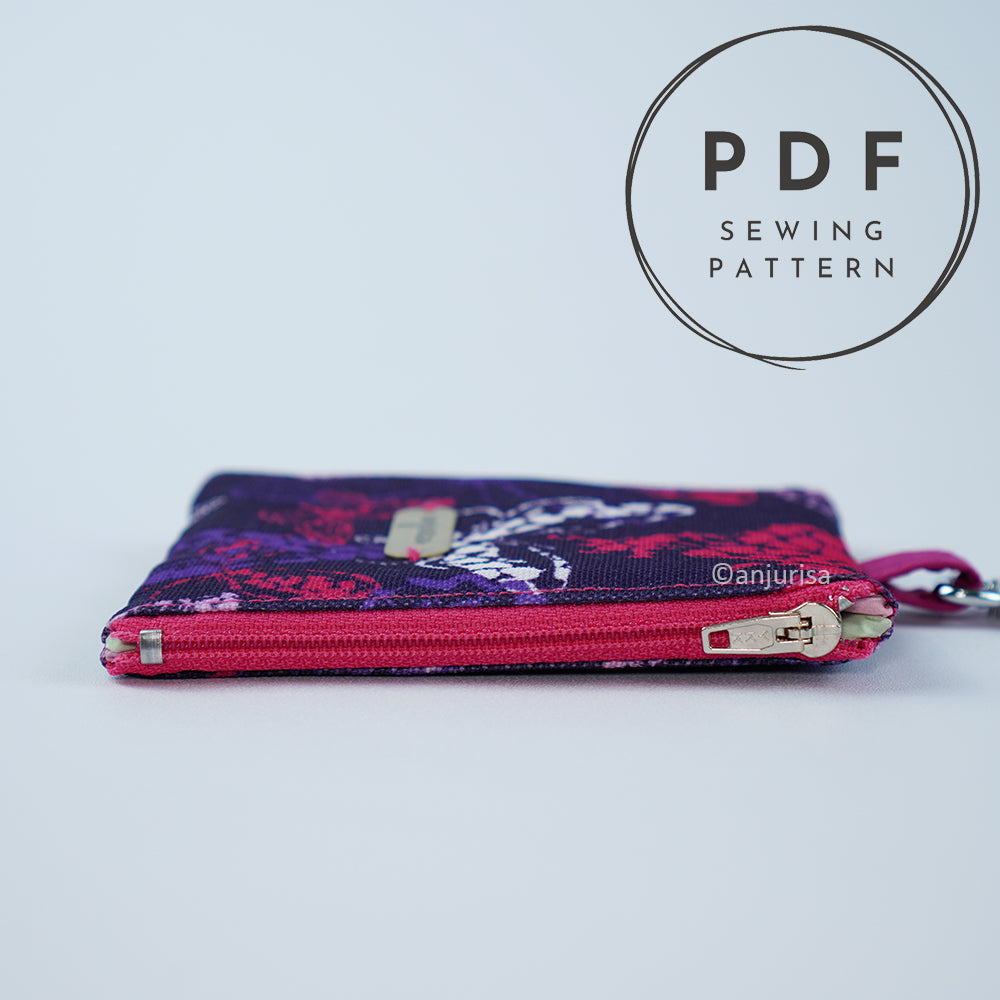 Riley Pouch Sewing Pattern - Two-Sided Zipper Keychain Pouch
