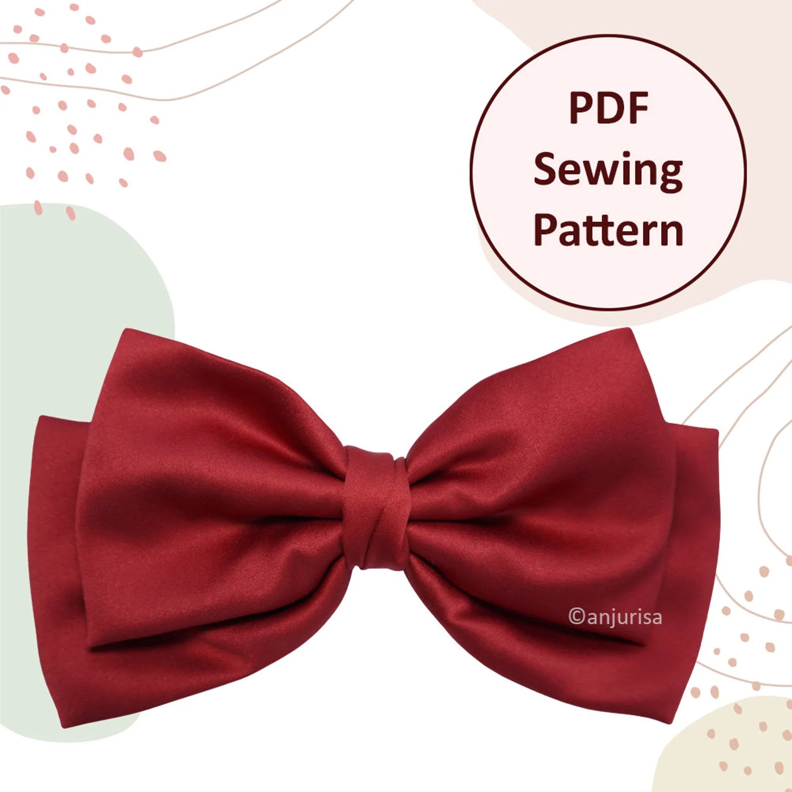 Elegant Bow Sewing Pattern: DIY Hair Bow Template (PDF Download)